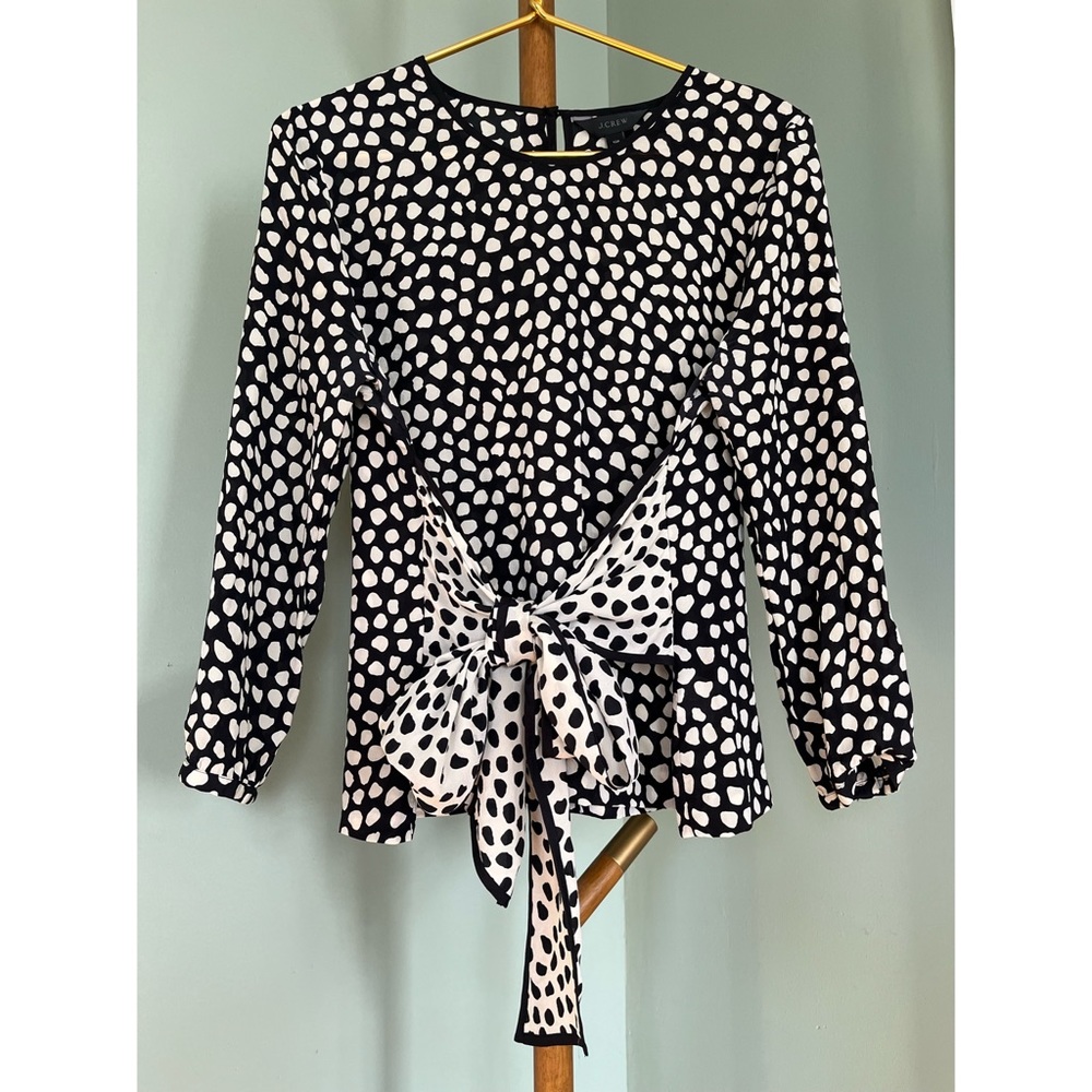 J. Crew Petite Tie-Front Silk Top